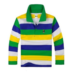 Polos Spring Children T-shirts Designermerk Kids Luxe Polo Shirt Teenage Boys Girls Kleding Kids Striped Polo Shirt Outfits 3-14T 230817