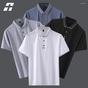 Polos d'été à manches courtes pour hommes, T-shirts décontractés, couleur unie, Slim Fit, chemises d'affaires, 2023