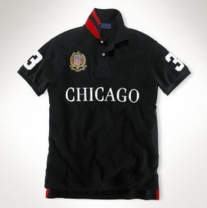 Polo's T-shirt Heren T-shirt met korte mouwen CHICAGO City Edition Geborduurde polo's Casual sport-T-shirt Heren S-5XL