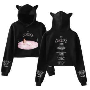 Polos Tini Stoessel Sweat-shirts Sweatshirts Crop Top Pullovers Printing Chanteur pour filles Cat Ear Youth Streetwear Scatwear Harajuku