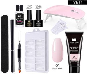 Kit de gel poly UV tout pour manucure, ensemble d'extension d'ongles en gel, constructeur de solution glissante, vernis à ongles en gel acrylique, outil de conception du bout des doigts3361312