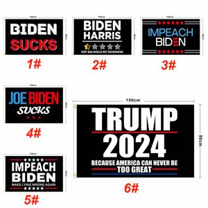 Poliéster 3x5 FT Trumps Banner Bander Bander 2024 Presidente Elección F Biden Garden Fuera de Pórche Casa Decoración del hogar Te0001