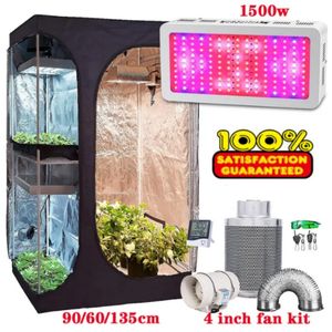 Film en polyester Growbox 2-en-1 600d Grow Tente complète Kit complet des plantes hydroponiques intérieures poussant pour la serre à l'intérieur pour la culture de la plante fleurie