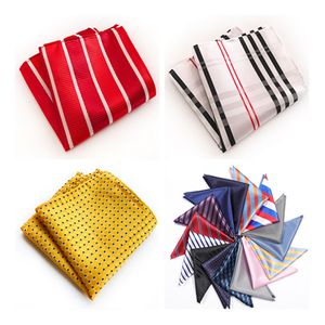 Mouchoir en Polyester 60 couleurs, serviette carrée de poche à grille, foulard rayé, moquette pour hommes, pour fête de mariage, TNT gratuit Fedex