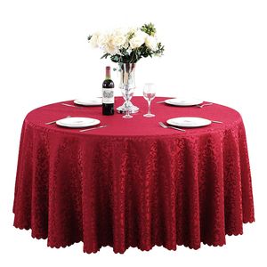 Polyester Jacquard TableCleoth Hotel Wedding Banquet Party Decoratie Ronde Witte tafel Covers Tafel Overlays Gedrukt Home Decor