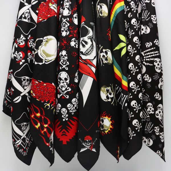 Poliéster Piratas Calavera Bufandas Hojas Reggae Bandanas Hombres Hiphop Diadema Pañuelo Mujeres Pañuelo Sombreros Pañuelo