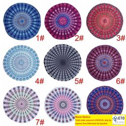 Polyester rond strand handdoek Decor Mandala Tapestry Boho hippie tafelkleed buiten yoga handdoeken zonnebrandcrème badhanddoeken