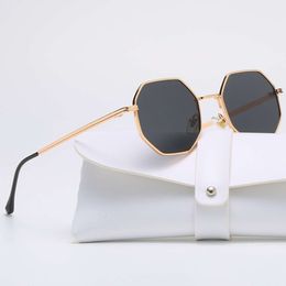Polygon metalen vintage frame voor zonnebrillen Merkontwerp Sunglazen vrouwen spiegel Gafas de Sol UV400 L2405