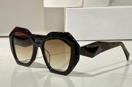 Gafas de sol con forma de polígono para mujer 16w Havana Brown Shaded Sunnies Gafas de sol de moda occhiali da sole protección uv400 con caja