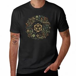 Camiseta poliédrica D20 con dados del druida, camiseta minimalista de mesa RPG Addict, ropa hippie lisa en blanco, camisetas gráficas divertidas para hombres o891 #