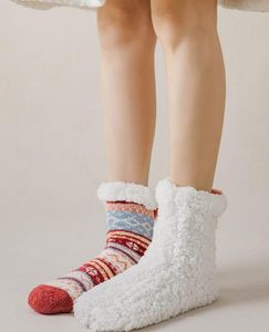 Pom Fleece Lined Crew Sock Chaussettes d'hiver tricotées épaisses et confortables pour femmes Bonneterie antidérapante
