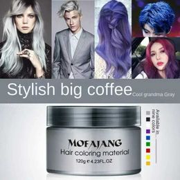 Pomades cire 120g mofajang couleur cheveux modélisation de cire de cire pomode argent gris gris jetable gel de puissance naturelle crème stick q240506