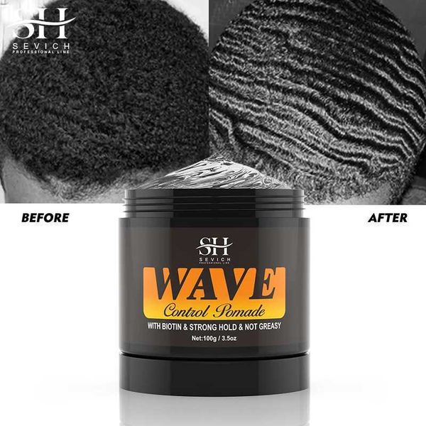 Pomades cirelles 360 Frizage de frisotté ondule Gel Pomode coiffure coiffure cire anti-perte pour African Black Mens Street Q240506