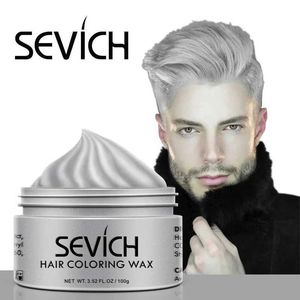 Pomades Civarreaux Sevich Couleur de cheveux temporaire cire pour hommes DIY Moule jetable Moule de moule crème Gel pour le style Silver Grey 120g Q240506