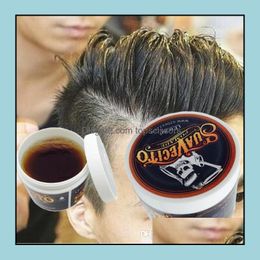 Pomadas Ceras Estilo fuerte Suavecito Pomada Restauración de cera para el cabello Esqueleto Moda profesional Pelos Pomadas de barro para salón Hairsty Dhtni
