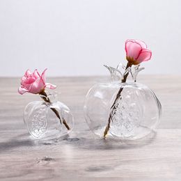 FIGURA DE POMAGRANATA Jarrón de vidrio Flor de flores hidropónicas