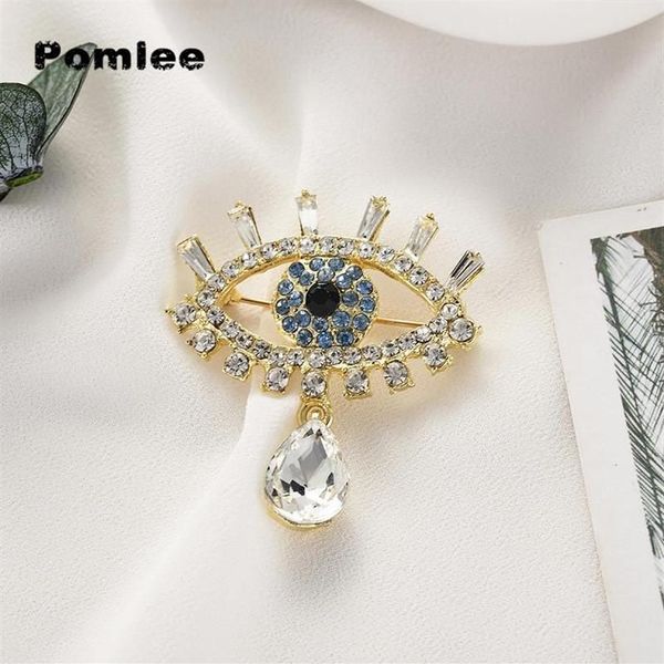 Pomlee – broche en cristal en forme d'oeil, accessoires néo-gothiques pour femmes, mode coréenne, chemisier en alliage, Broches médicales pour femmes Para Ropa194M