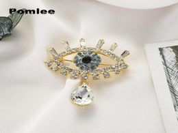 Pomlee oogvorm kristallen broche neogothic vrouwen accessoires Koreaanse mode legering blouse medische femme broches para ropa48736022708972
