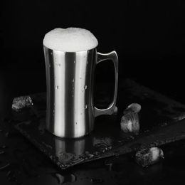 Pomotionies! 15oz roestvrij staal geïsoleerde bier Stein met schuifdeksel Dubbele muur reizen koffie bier auto mokken V01