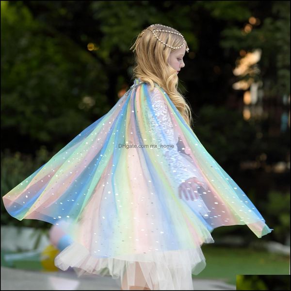 Poncho Girls Princess Lace Cape Fiesta para niños Ropa de rendimiento Niños Mxhome Drop Entrega 2021 Bebé Maternidad Ropa de bebé Ou Mxhome Dhdb9