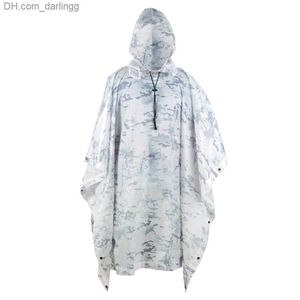 Poncho Suits Camping Hunting Hiking Tactical Raincoat Travel Ghillie Rainwear Gear Outdoor Umbrella Rain Military Impermeable Q230825