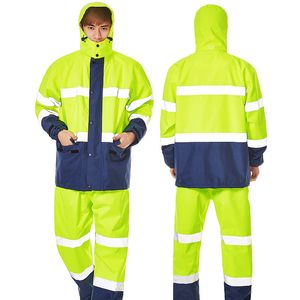 Poncho dikkere politie werkt slijtage motorfiets regensuit vrouwen / mannen jas broek set volwassenen impermechable regenjas regen