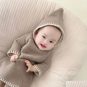 Poncho invierno bebé niña infantil para niños niños con capucha encapuchada de la capa de punto de punto