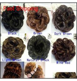 Extension de cheveux de queue de cheval Chignon postiche Scrunchie vague élastique bouclée postiches synthétiques envelopper pour Chignon qylNWX nana shop7448410