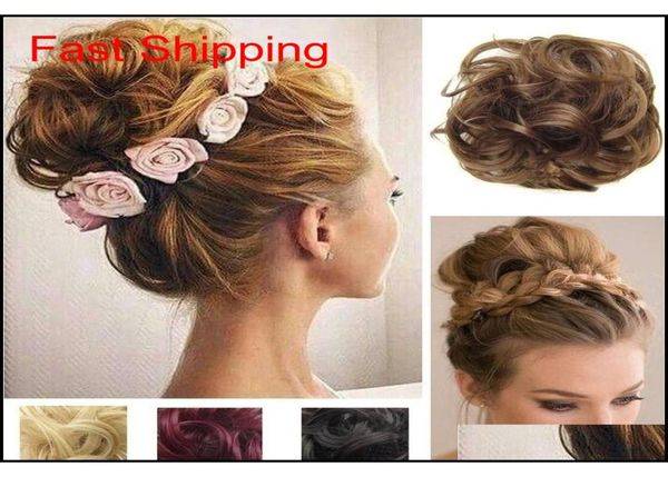 Extension de cheveux de queue de cheval Chignon postiche Scrunchie vague élastique bouclés postiches synthétiques envelopper pour cheveux chignon chignon qylUfn comecase4566770