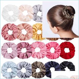Pony Tails Holder Fashion Scrunchies Hair Ring Pony Tails Holder Elastics Ties Geschikt voor vrouwen Girls Gift Drop Delivery Sieraden H DH6EJ