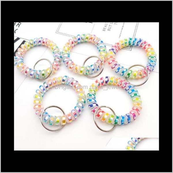 Pony Tails Jewelry Colorf Cable de teléfono Cable Line Gum Holder Banda elástica Corbata Scrunchy 3.5Cm Hair Aessory Ps2419 Drop Delivery 2021 J3Vi8