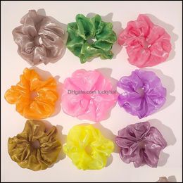 Colas de caballo Joyería Joyería Scrunchies de gran tamaño Lazos de goma de seda brillante Bandas elásticas Girs Ponytail Holder Mesh Scrunchie Mujeres Aessorie para el cabello