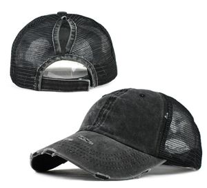 Paardenstaart honkbal pet dames mesh honkbal hoeden zomer strand pet solide kleur snapback meisje zon hoeden met hole7067146