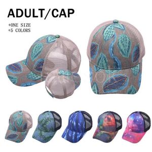 Paardenstaart Baseball Caps Gedrukt Mesh Gewassen Trucker Hoeden Cap Outdoor Sport Vizier Snapbacks Caps Party Hoeden 5 stijlen DB527