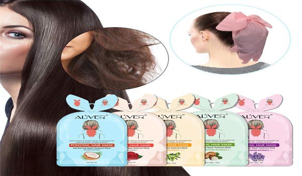 Mascarilla para el cabello con cola de caballo, mascarillas para el tratamiento del cabello antisecado, mascarilla de enfermería para la cola dañada, nutrición profunda, cuidado del tratamiento del cabello, 6 uds.1110095