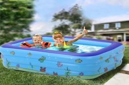 Accesorios para piscinas, piscinas portátiles de 13m para niños, bañera inflable para bebés, natación rectangular, juguetes de agua de plástico duro para niños 4629053