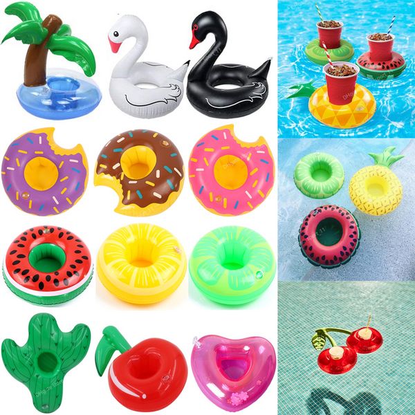 1 PC flotteur gonflable tasse Pad piscine boisson tasse support mignon boisson piscine tapis pour enfants jouet été piscine fête décorations piscine accessoires eau