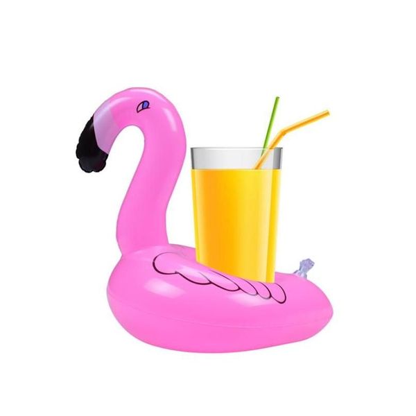 Accessoires de piscine Gonflable Flamingo Boissons Porte-gobelet Flotteurs Bar Sous-verres Dispositifs de flottaison Enfants Bain Toy9093974 Drop Delive Dhyuy