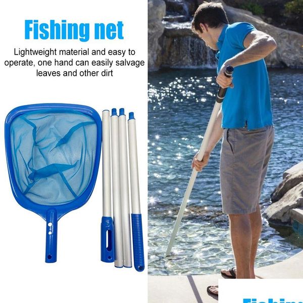Accessoires de piscine Natation Swee Net Nettoyage télescopique Détachable Léger Outil de pêche multifonctionnel Livraison directe Sports de plein air OTR1R