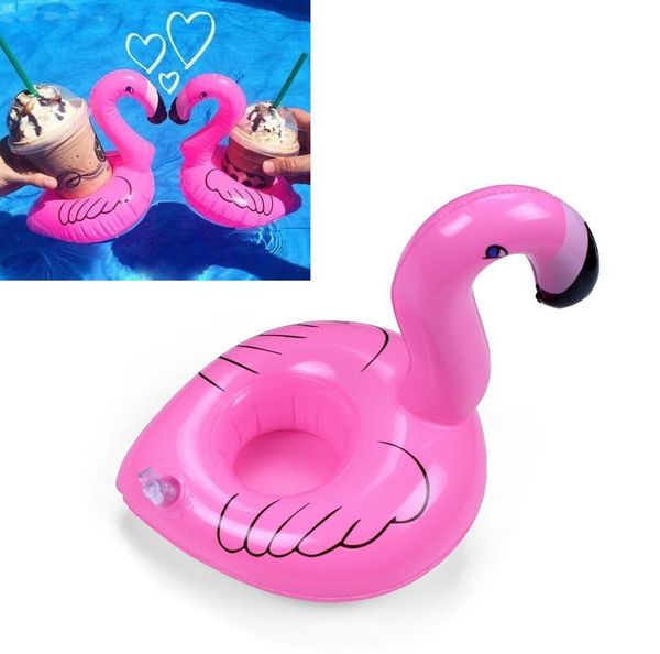 Piscina Fun Fun Flamingo Inflable Pool Toy and Cup Supporter ideal para fiestas de la piscina Tope de bebida y decoración de la hora del baño1820964