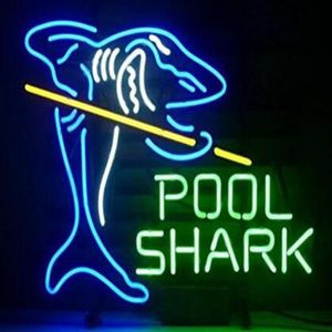 Pool Shark Flex Rope glazen buis Neon Light Sign Home Beer Bar Pub Recreatieruimte Game Lights Windows Glass Wall Signs 24 20 inche323b