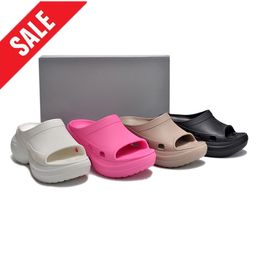 Zwembadschuif sandalen ontwerper Sandale roze zwart wit zandschuim rubber platform dia's mode dames dames zomer strandschoenen luxe muildieren