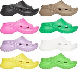 Piscine Slide Sandales Wmns Mode Luxe Été Chaussures De Plage Violet Clair Néon Vert Triple Noir Blanc Beige Rose Plateforme En Caoutchouc Wo1010657