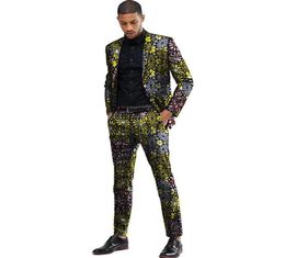 Pop 2019 African Men Suit Dashiki Print Suit Jacket et Pant Men Blazers Clothing African Festive Man Blazer For Party personnalisé2218080
