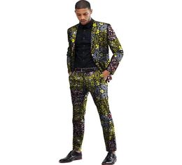 Pop 2019 African Men Suit Dashiki Print Suit Veste et pantalon Men Blazers Vêtements africains Festive Man Blazer For Party personnalisé 9134117
