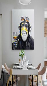 Pop Art Hand geschilderd Cartoon Animal Canvas Oil Painting Living Room Home Decoratie Moderne schilderijen Verdragen Glazen Kikker Inlijst 01658758