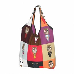Pop Art Kanye West Bear épicerie sacs fourre-tout femmes Fi Shopper sacs à bandoulière grande capacité sacs à main H9vt #