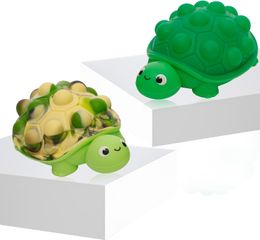 Pop Fidget Toys 3D Silicone Tortue Push Bubbles Jouet sensoriel Balle anti-stress Anxiété Jeu anti-stress pour l'autisme Cadeau d'éducation précoce