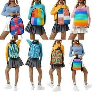 Pop de rugzak Decompressie Design School Backpack Bag Gray Cute Rainbow Pop Fidget Bookbag Back to School 220513