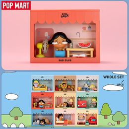 Pop Mart Crybaby Sad Club Series Scene sets de Molly 1PC / 8pcs Popmart Blind Box Anime Action Figure mignon Figurine Cry Baby 240420